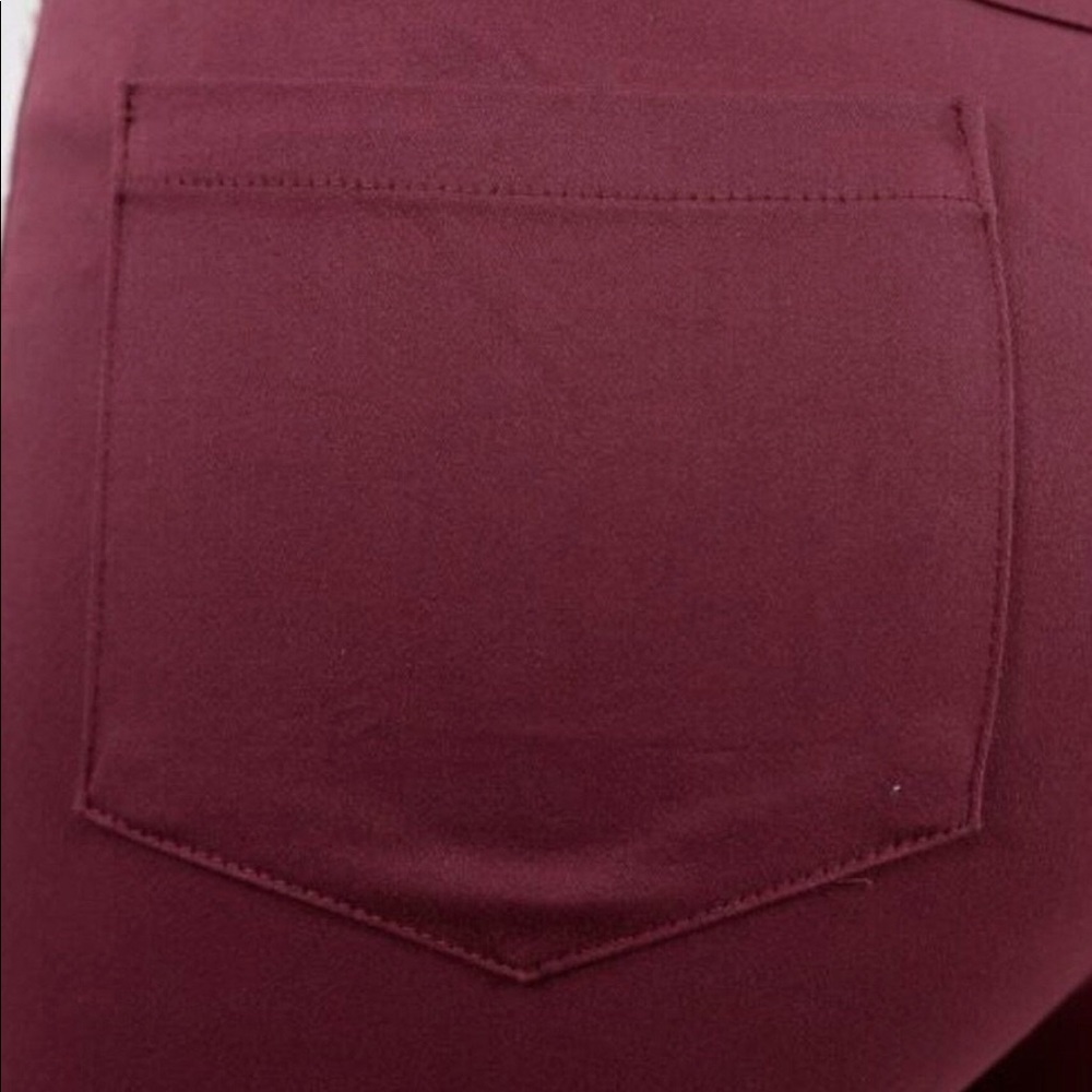 Burgundy Moto Pants